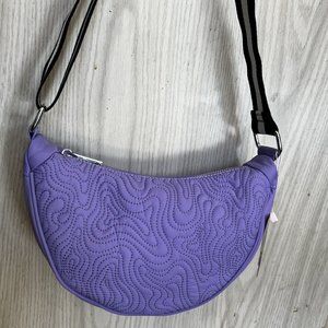 SKINNYDIP LONDON Wave Quilt Croissant Crossbody Sling Bag Purse in Lilac - NWT